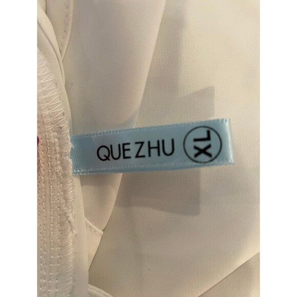 Quezhu Blouse White Plus Size XL Top Sleeveless Silky Feel Stylish Work Wear - Picture 5 of 7